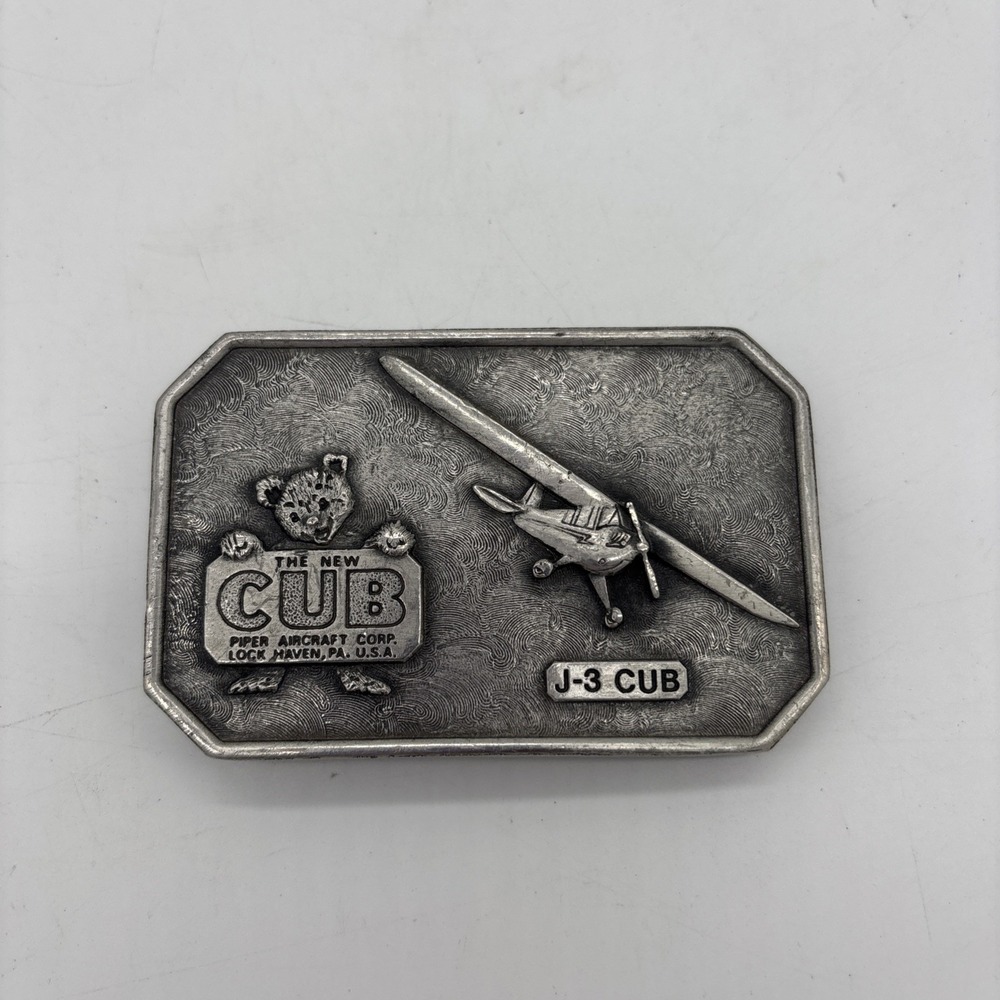 Vintage 1975 J-3 The New Cub Piper Aircraft Corp Belt Buckle Piper air plane